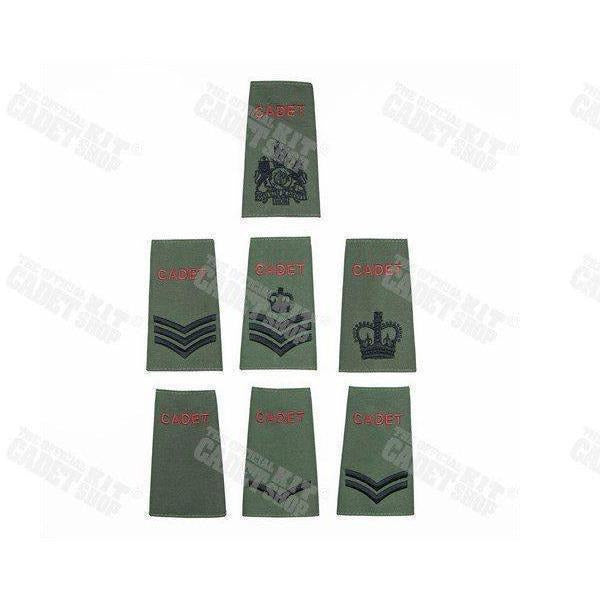 Cadet Olive Rank Slides | Cadet Kit Shop | Embroidered Badges