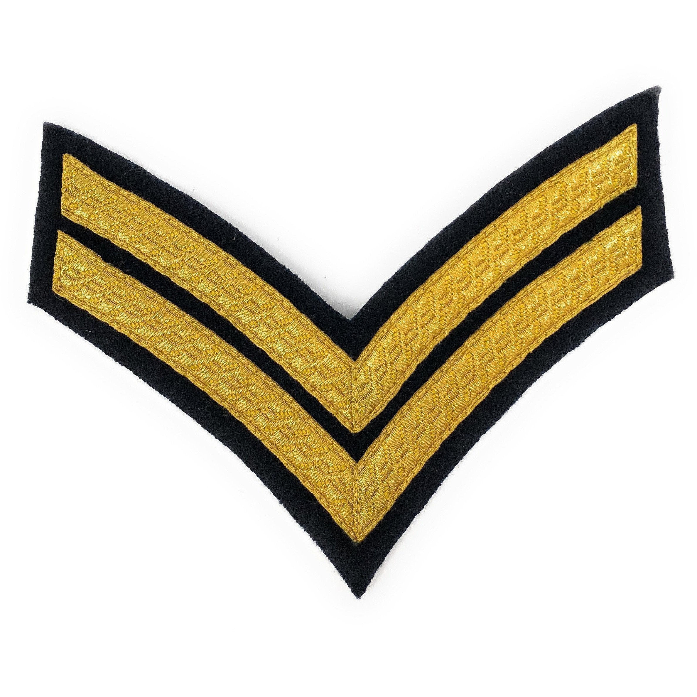 No 1 Dress Chevron Gold on Navy - CPL-Embroidered Badges-Official Cadet Kit Shop-Cadet Kit Shop