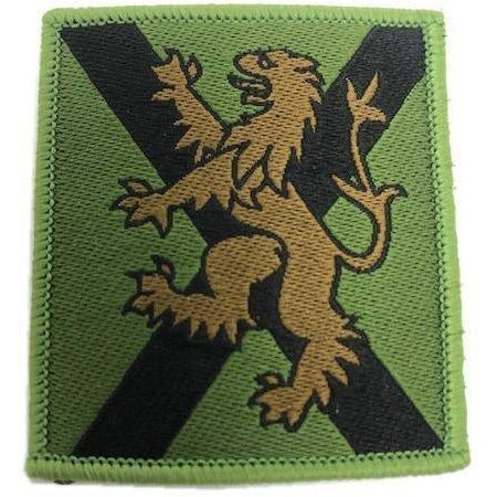 Ammo & Company TRF - Scot Reg - Brown Lion on Olive Scot Flag - 50 x 55mm