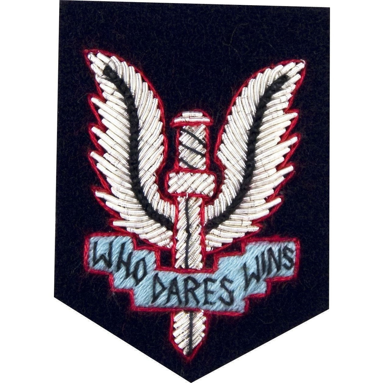 Beret Badge - SAS Officers - B/W on Navy Backing | Ammo & Company | 