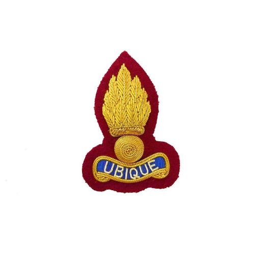Picture of Royal Engineers Beret Badge - Bullion Wire Grenade on Maroon