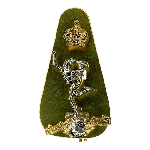 Picture of The Royal Signals Cap Badge - Bi - 3pc - S & P - Tudor Crown
