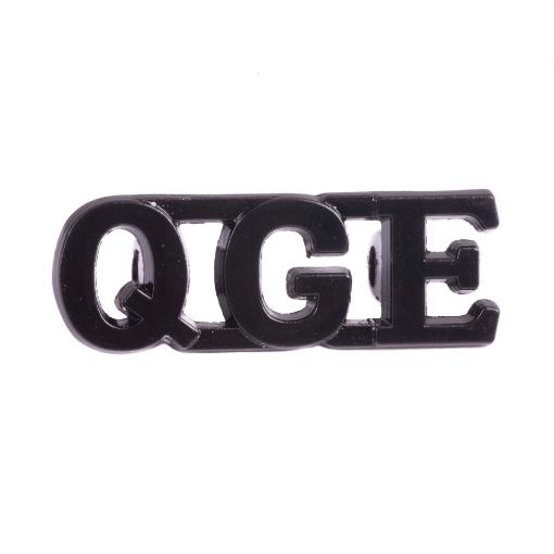 Picture of The Queen's Gurkha Engineers Shoulder Titles with Shank - Black - Pairs