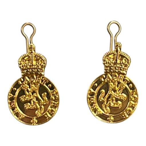 Picture of ACF No1 Dress - Collar Badges - Gilt Plate - Shank & Pin Fitting - Tudor Crown - Pair