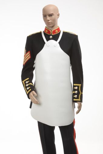 Picture of White Gloss PVC Bass drum apron, nickle fittings