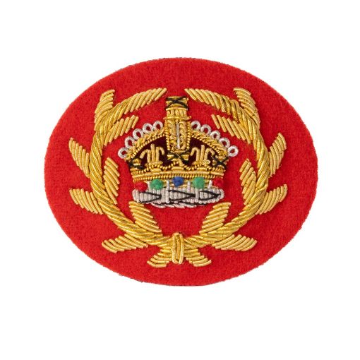 Picture of Mess Dress Crown - RQMS - Gold on Scarlet - Tudor Crown