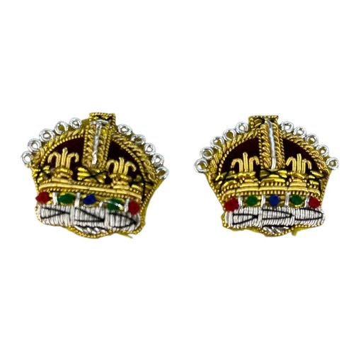 Picture of Embroidered Rank Crowns - Gold & Silver - 3/4 inch Pair - Tudor Crown