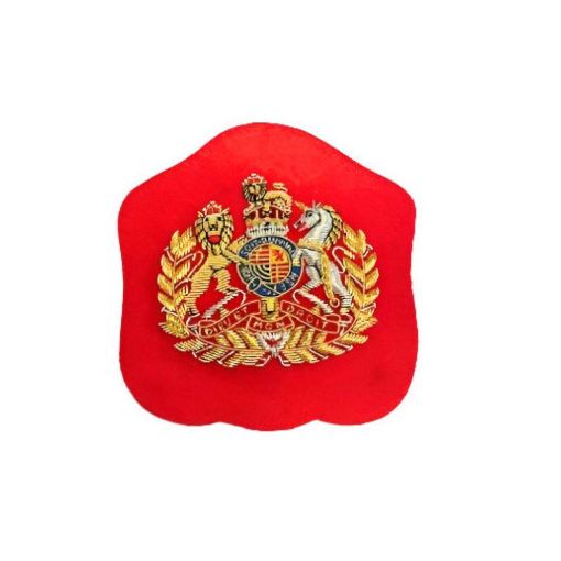 Picture of Mess Dress Corps RSM & Command SM Badge - Gold on Scarlet - Tudor Crown