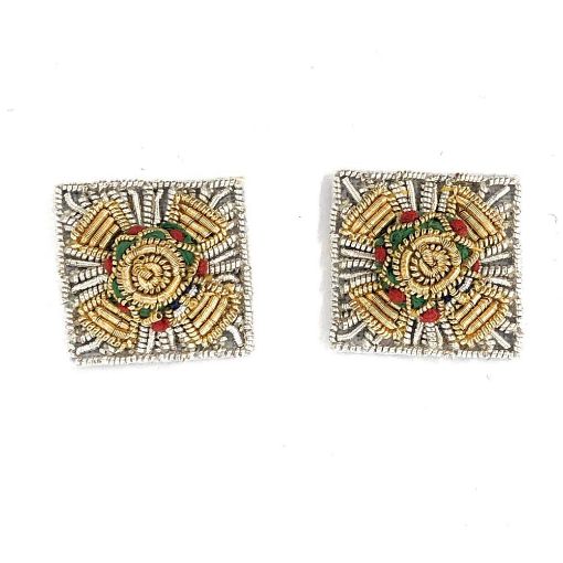 Picture of Embroidered Rank Stars - Silver & Gold - 5/8 inch - Pair