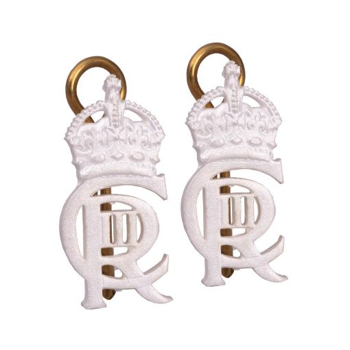 Picture of CIIIR - Small Silver Royal Cypher & Crown - H2. , W1. Shank & Pin - Pair