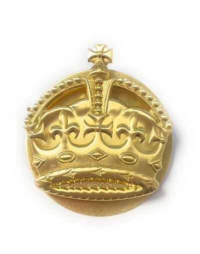 Picture of Metal Crown WO2 (CSM) - Brass with Back Plate - Shank Fitting - Tudor Crown