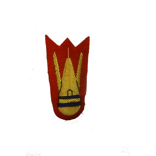 Picture of Mess Dress - Qualification Badge - EOD Bomb - Gold on Scarlet