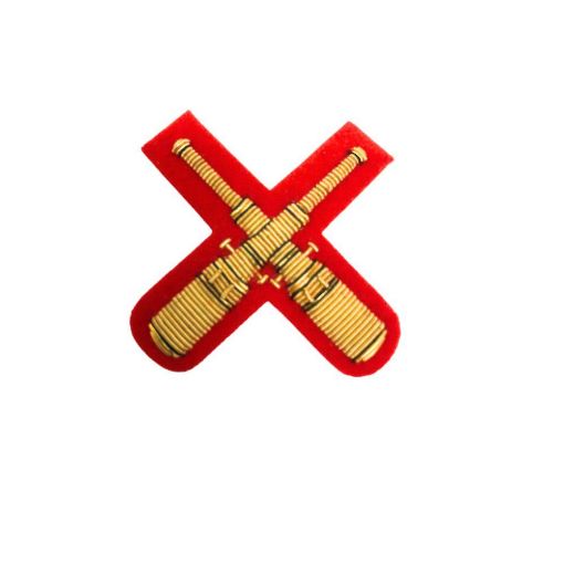 Picture of Mess Dress Qualification Badge - RA Master Gunner - Gold on Scarlet