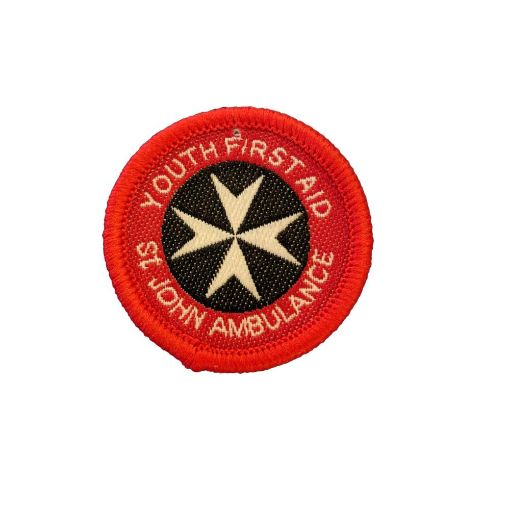 Picture of Two Star Youth First Aid Badge - Red - 30mm - Pack of 10