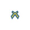 Picture of Mess Dress - Qualification Badge - Skill - At - Arms (X Rifles) - Gold on Blue B/G