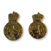 Picture of ACF No1 Dress - Collar Badges - Gilt Plate - Shank & Pin Fitting - Tudor Crown - Pair