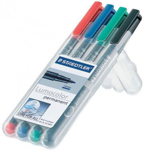 Picture of Staedtler Lumocolour, Permanent 4 Pack-Fine Tip