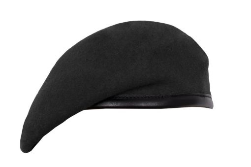 Picture of Beret Black - Blue Silk Lined - Size 55  