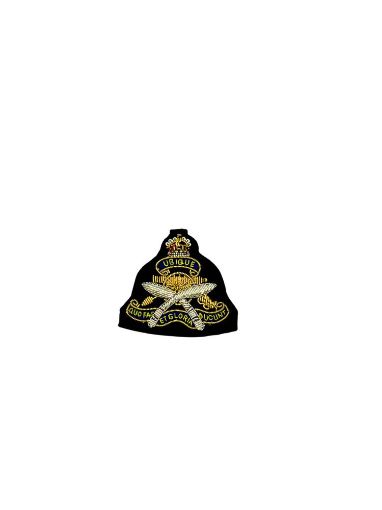 Picture of Officers Embroidered Beret Badge - Kings Gurkha Artillery - Maroon backed - Tudor Crown
