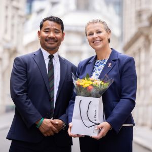 Sally Orange MBE and Hari Budha Magar MBE
